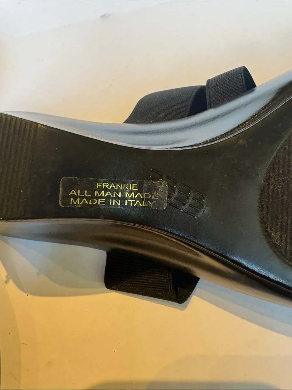 Italian shoemaker Women's jeweled wedge sandals Black size 7 1/2